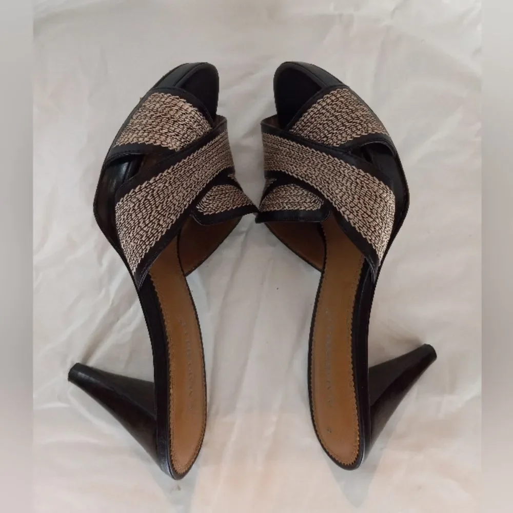 A. Marinelli Size 8M Brown Slides Synthetic Women Sandal Shoes